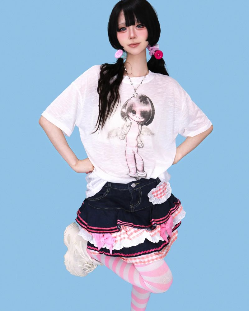 kiki striped knee socks (6color) - white