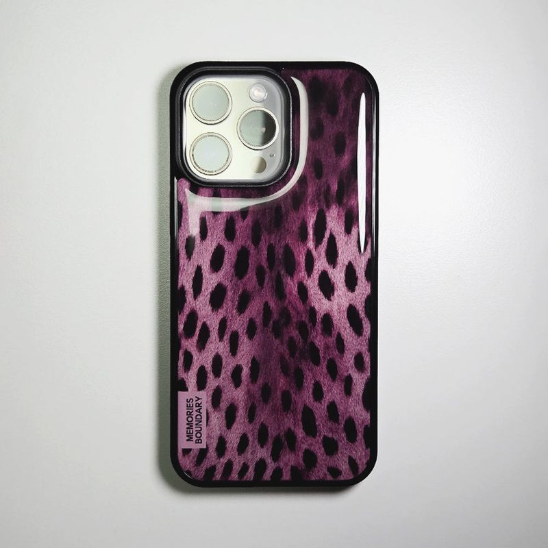Wild Luxe Leopard Phone Case Berry (BK_Epoxy)