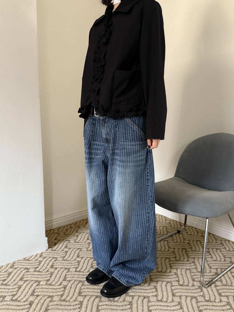 frill crop jacket