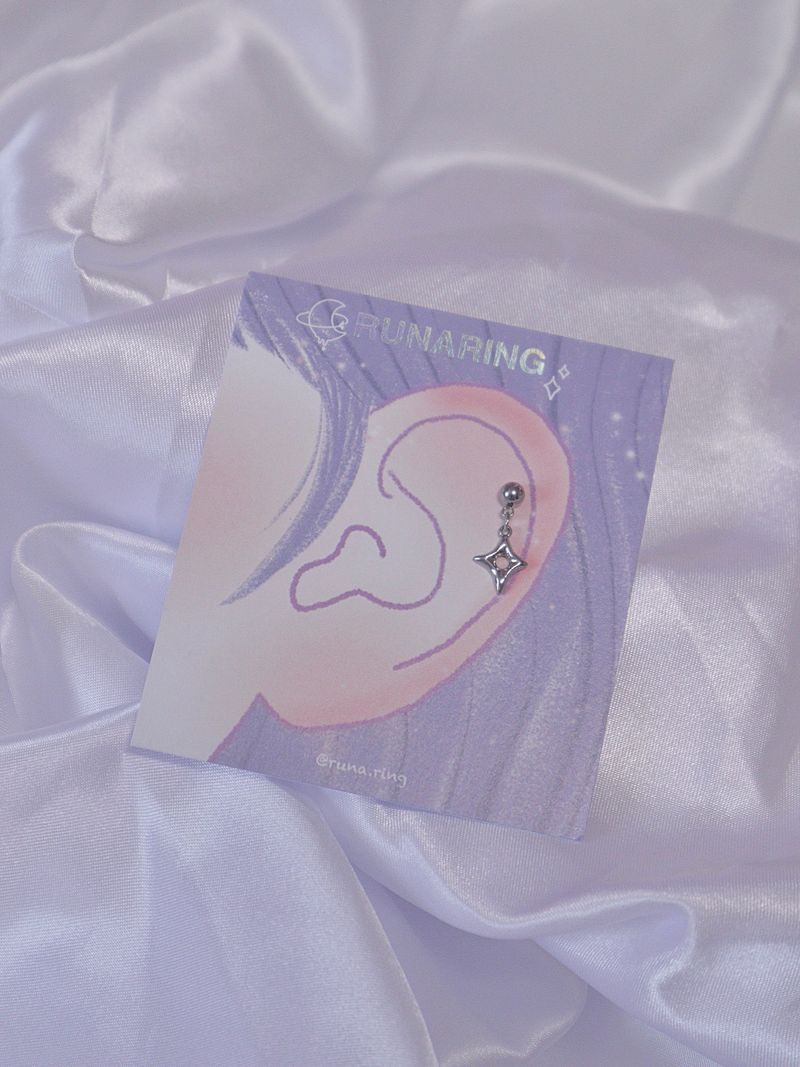 Full surgical steel shine frame piercing