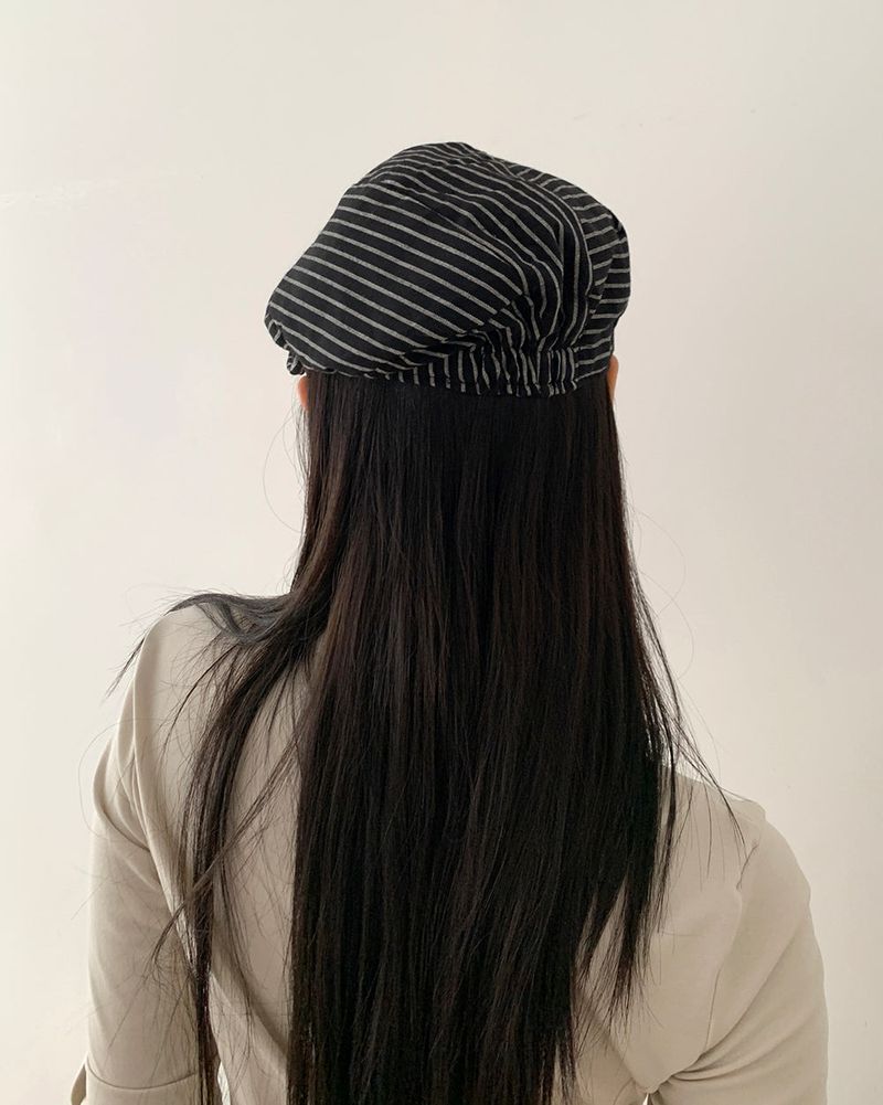 Tusi Stripe Pattern Beret Hat