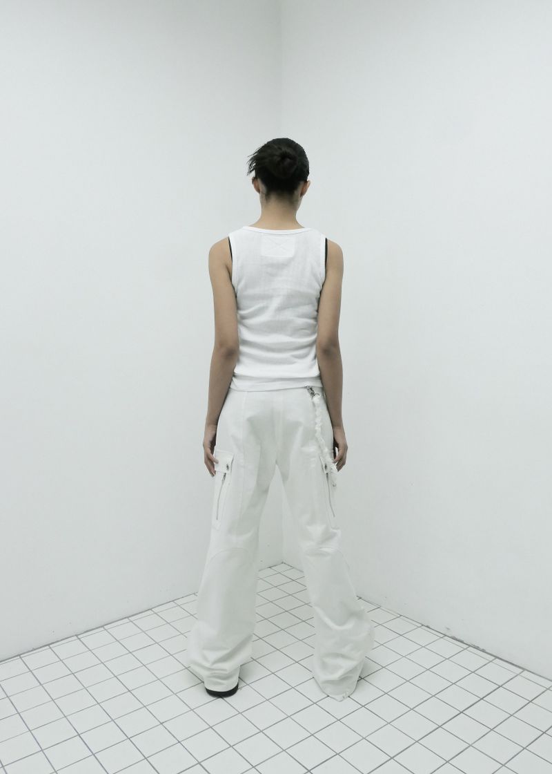 I WAS BORN IN SLEEVELESS, WHITE