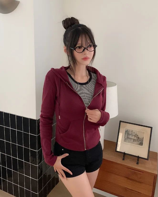 Randy Basic Slim Hood Zip-Up