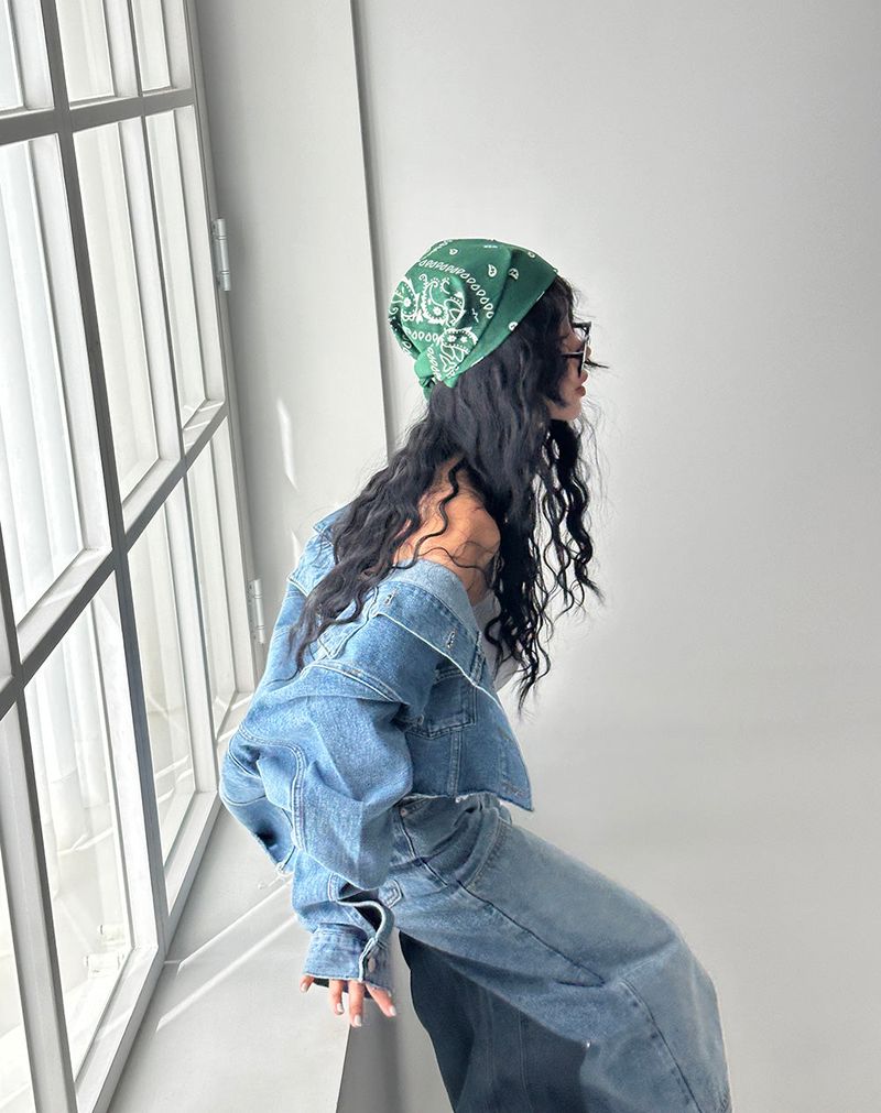 Puppy cropped jean jacket