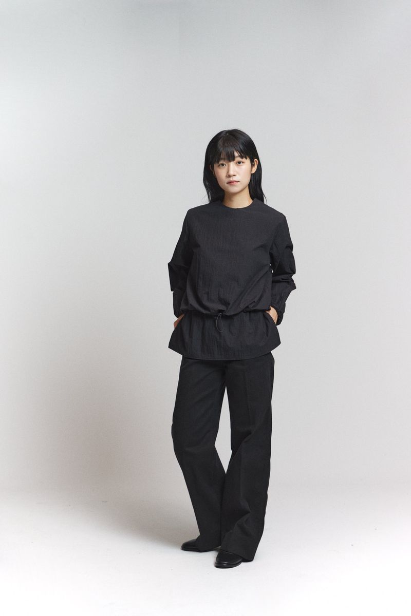 Basic cotton pants / Black