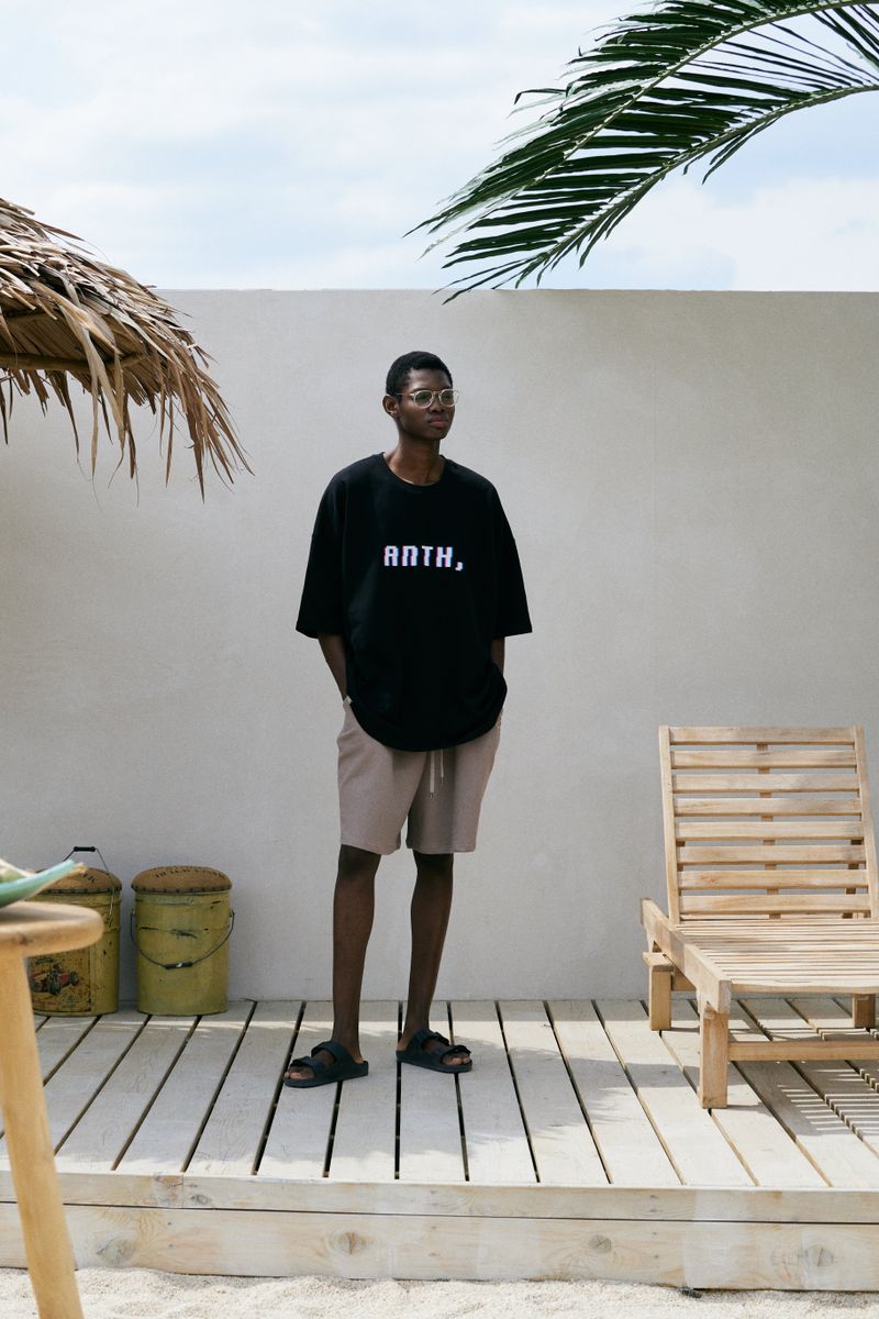 PIXEL PIN-KNIT 1/2 BOX TEE (Black)