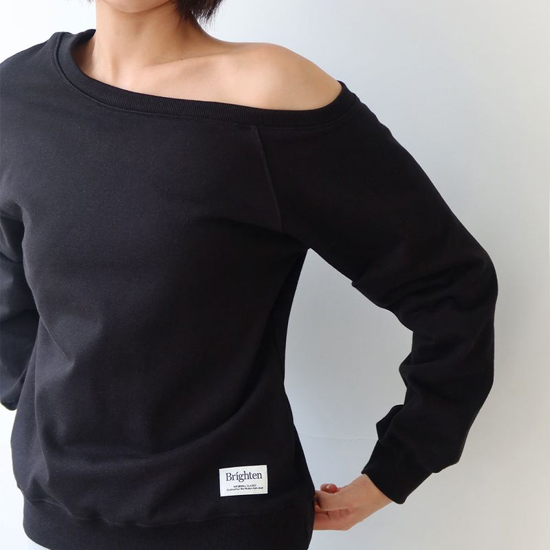 ChaCha One Shoulder Sweatshirts Black