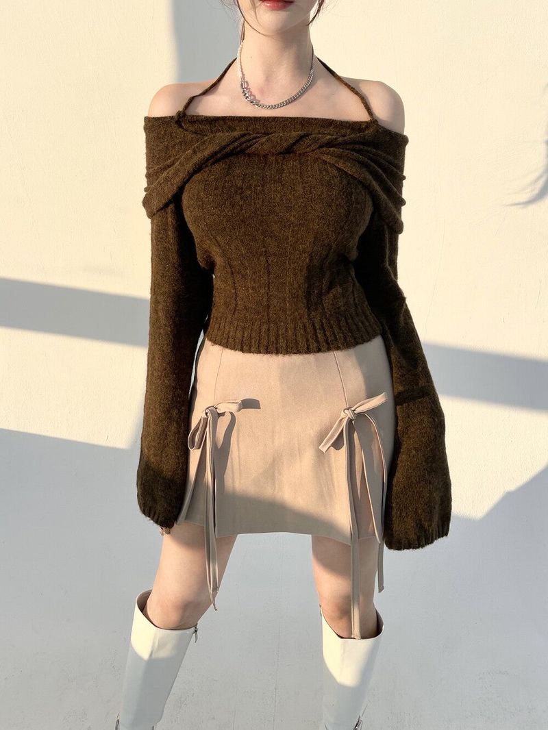 Candy twist off knit (2color)