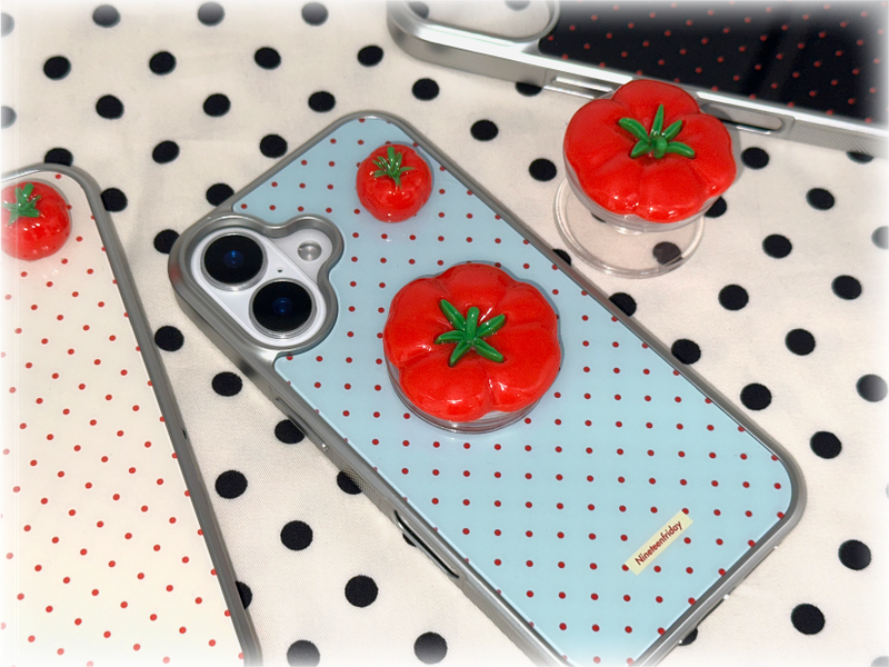 Grip SET) 3D TOMATO MAGSAFE Dot iPhone Phone Case