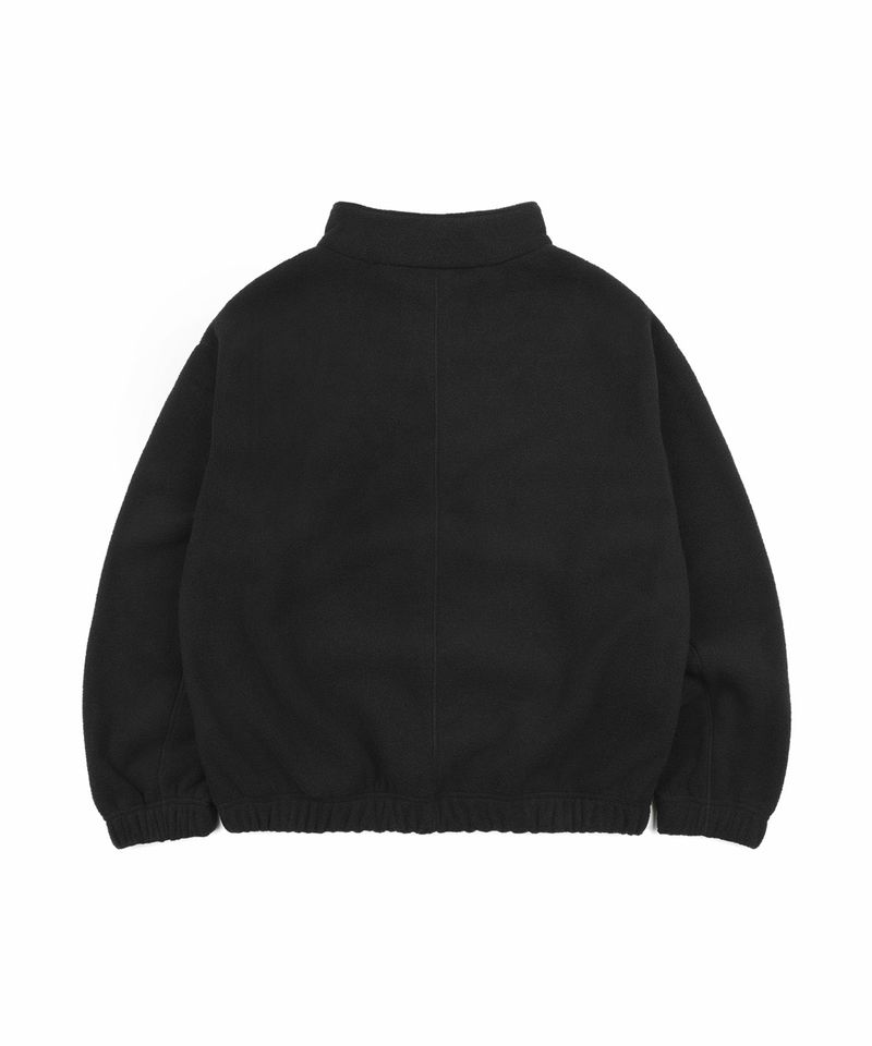 Oversized fleece half-zip - Black
