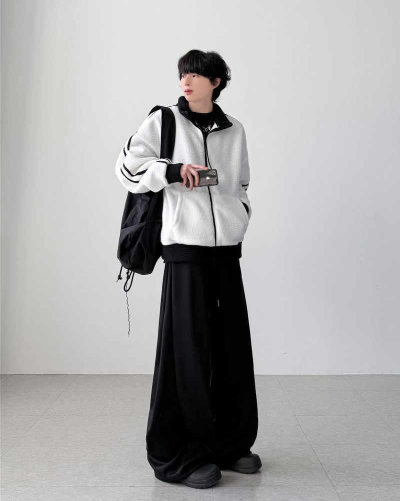 Dobby Fleece Track Zip-up