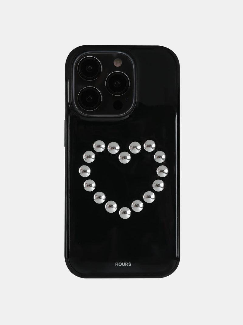 heart stud case (black)