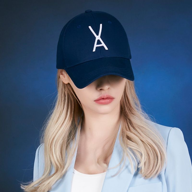 VA Big logo over fit buckle cap NAVY
