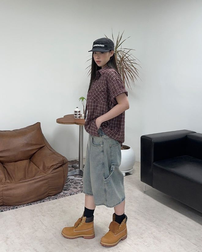 Cron two-pocket check shirt