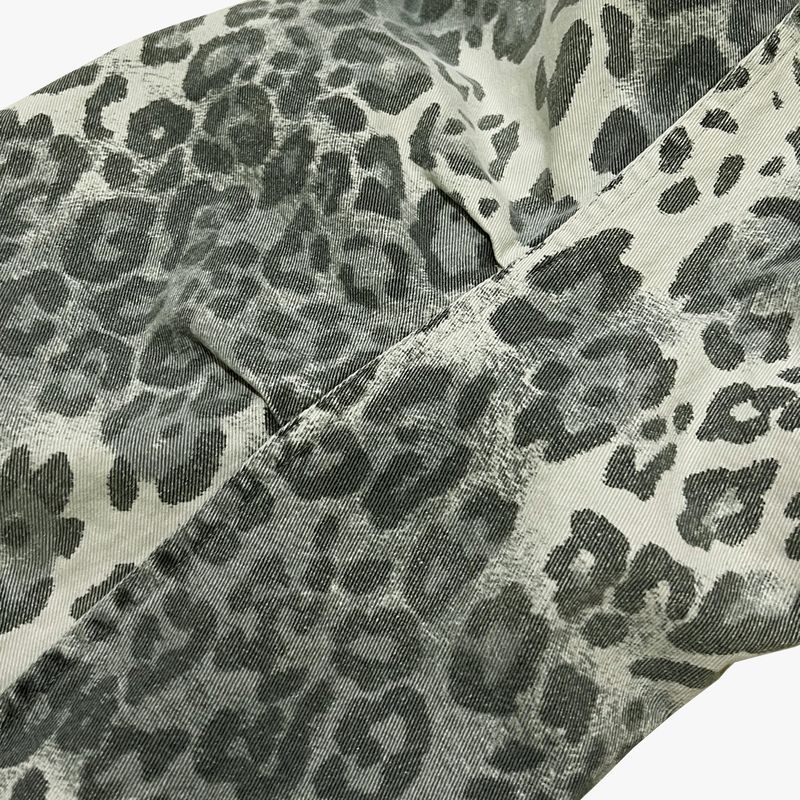 leopard grunge wide pants_grey
