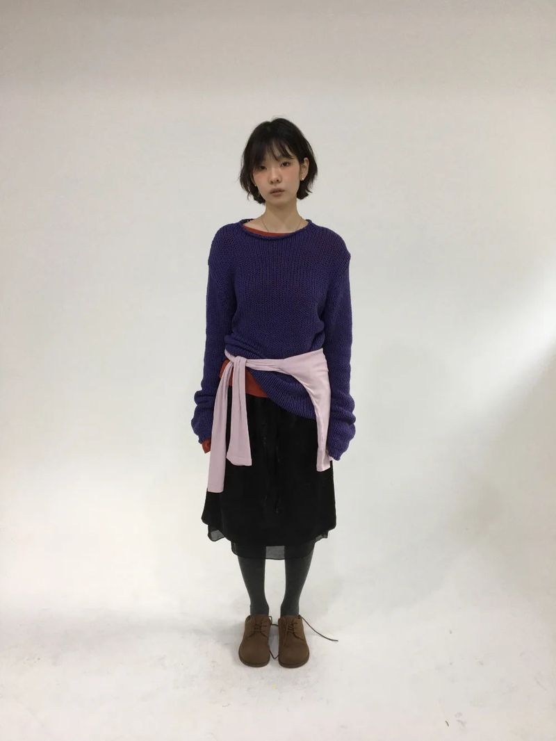 Rolled Neck Russly Knit (4color)