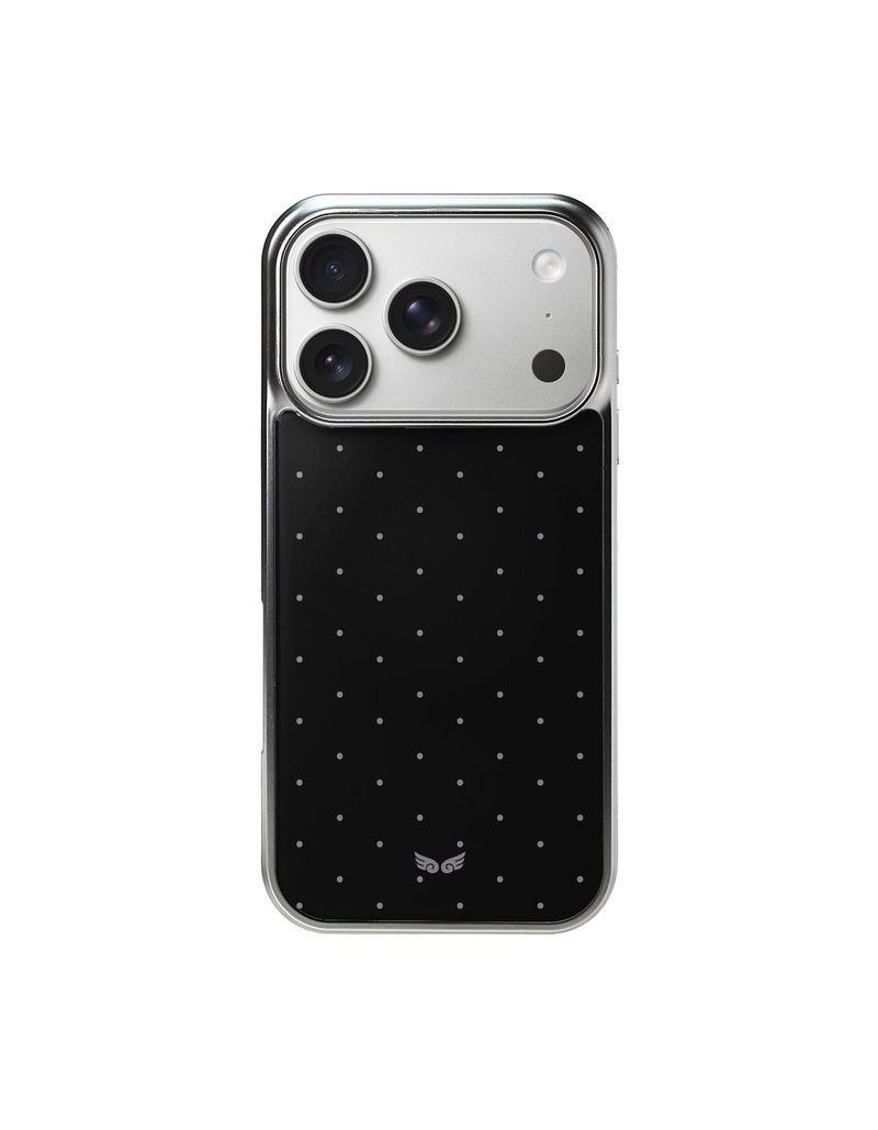 ATEK(アテック)の「Dot Wing Magsafe Silver Glass Bumper Case(Black)(Smartphone Accessories)」