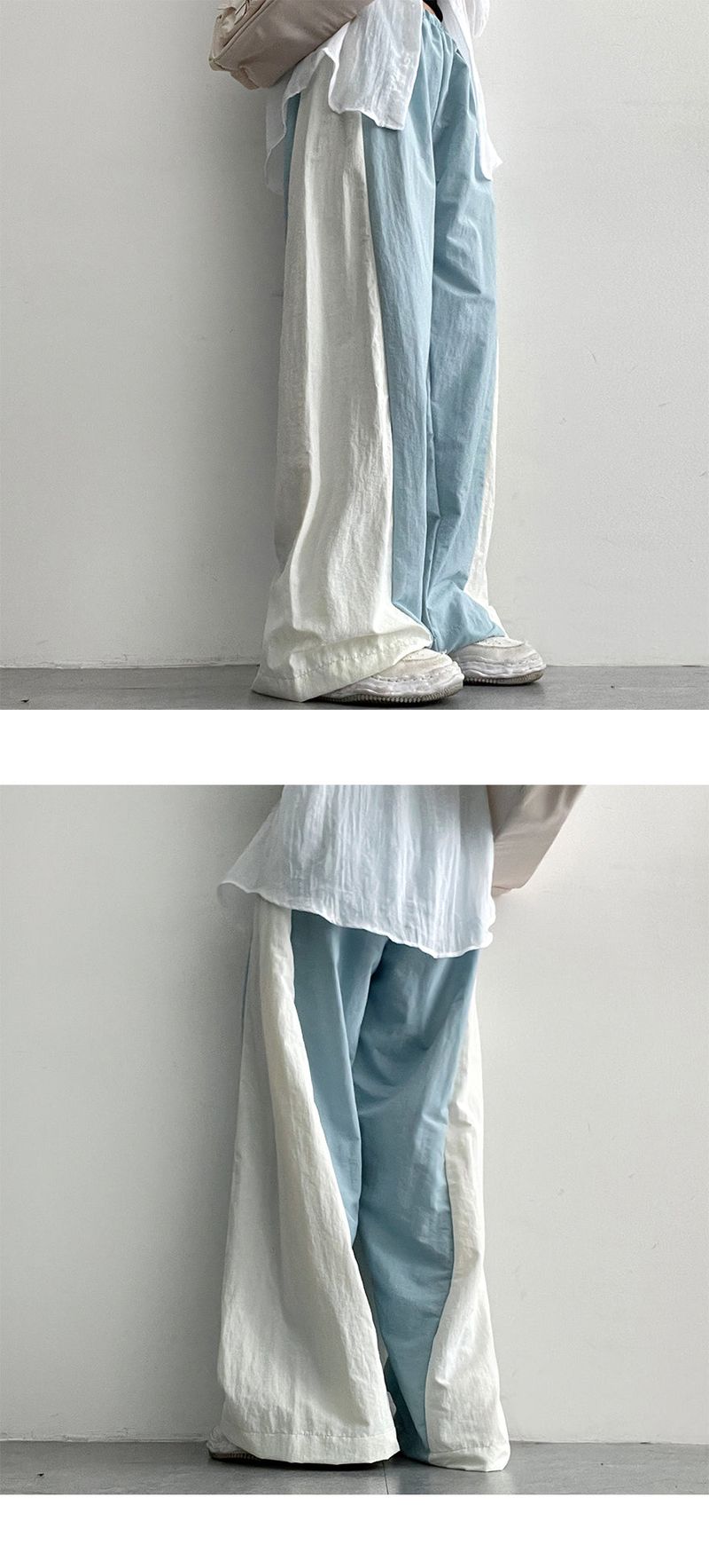 Fleonilon Color Banding Wide Pants