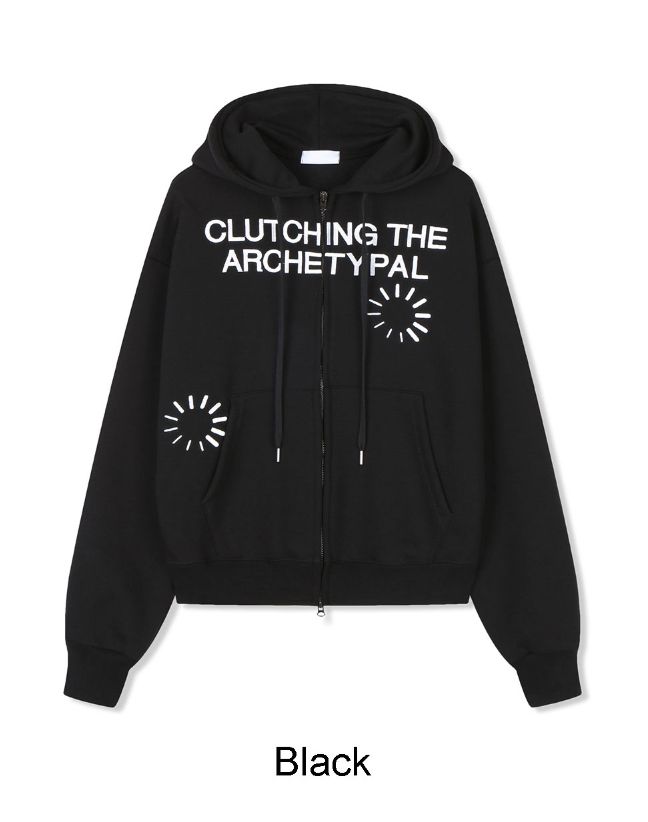 Arc Circle Embroidered Hood Zip-up