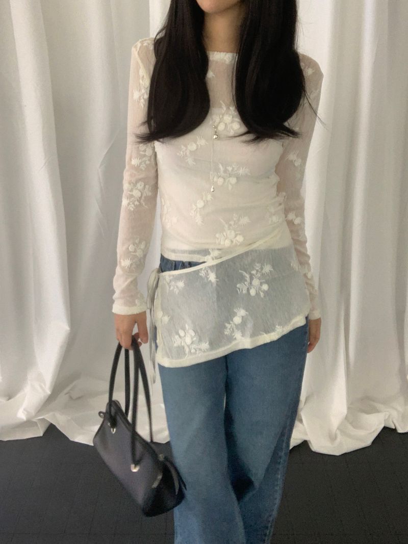 [set] Ekis Flower T-Shirt & Wrap Set