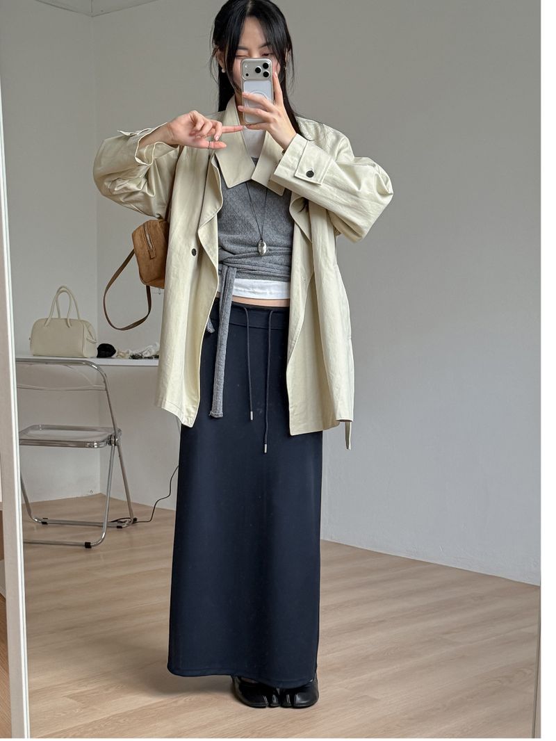 Poppy Belted Half Trench Coat