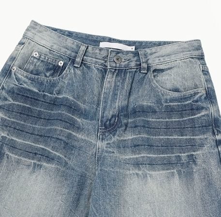 ゴディンウォッシュドバックポケットワイドデニム