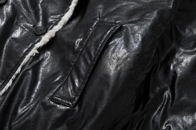 Creamy Fur Collar Leather Shearling Jacket