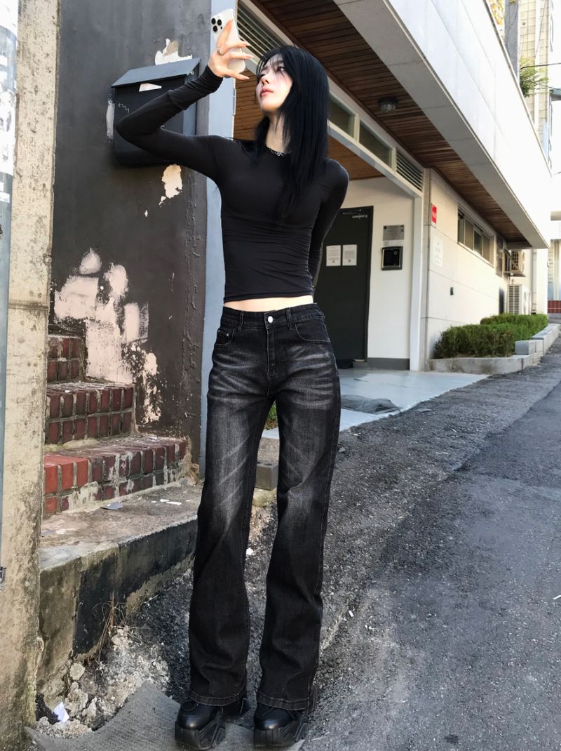 Coal Black Low-Rise Denim
