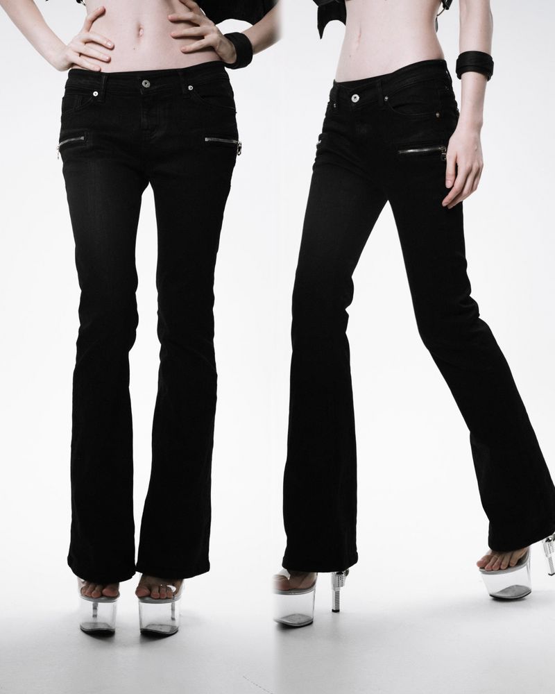 Kyoiii（キョイ）の「ジップポケットブーツカットデニム(BLACK)（パンツ）」