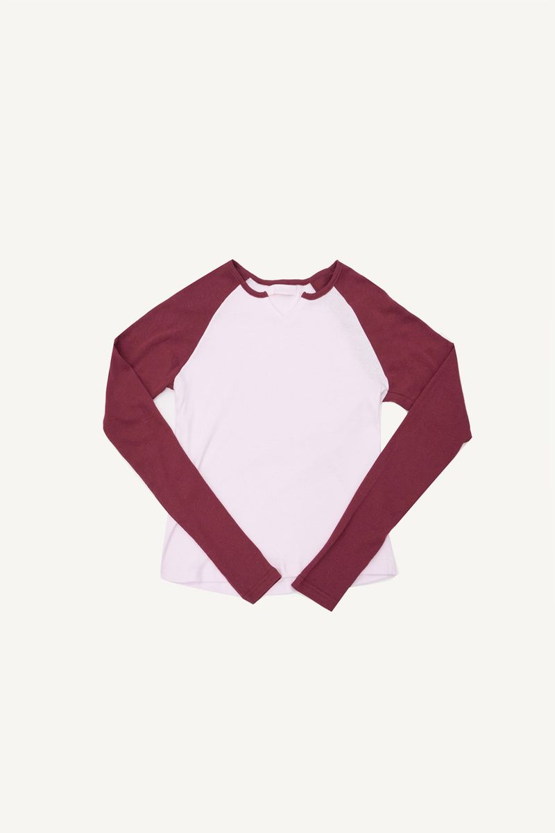 Peach Raglan Slim Long Sleeve