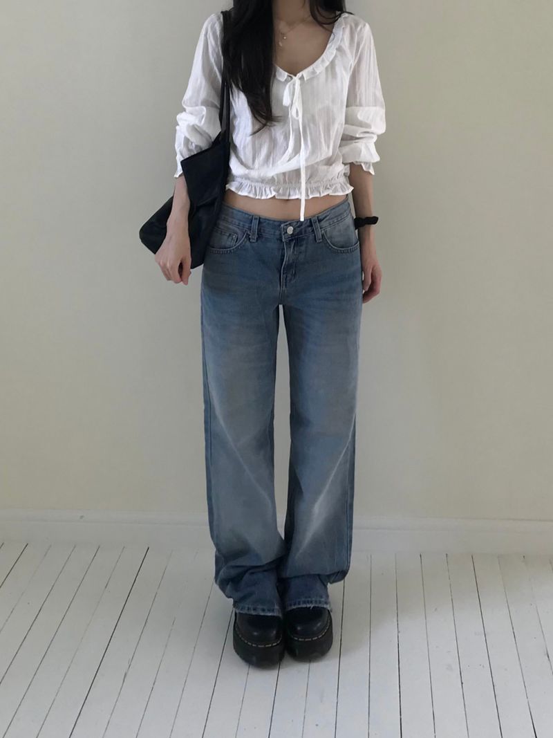 Slin Denim Wide Pants (one color)
