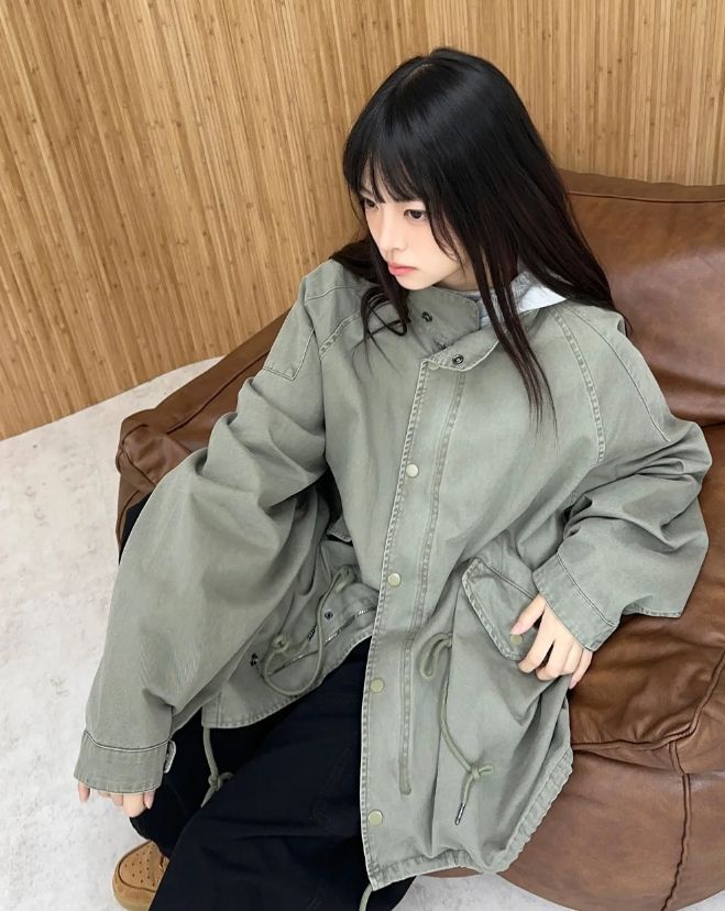 2S Diagonal High-Neck Hood Zip-up
