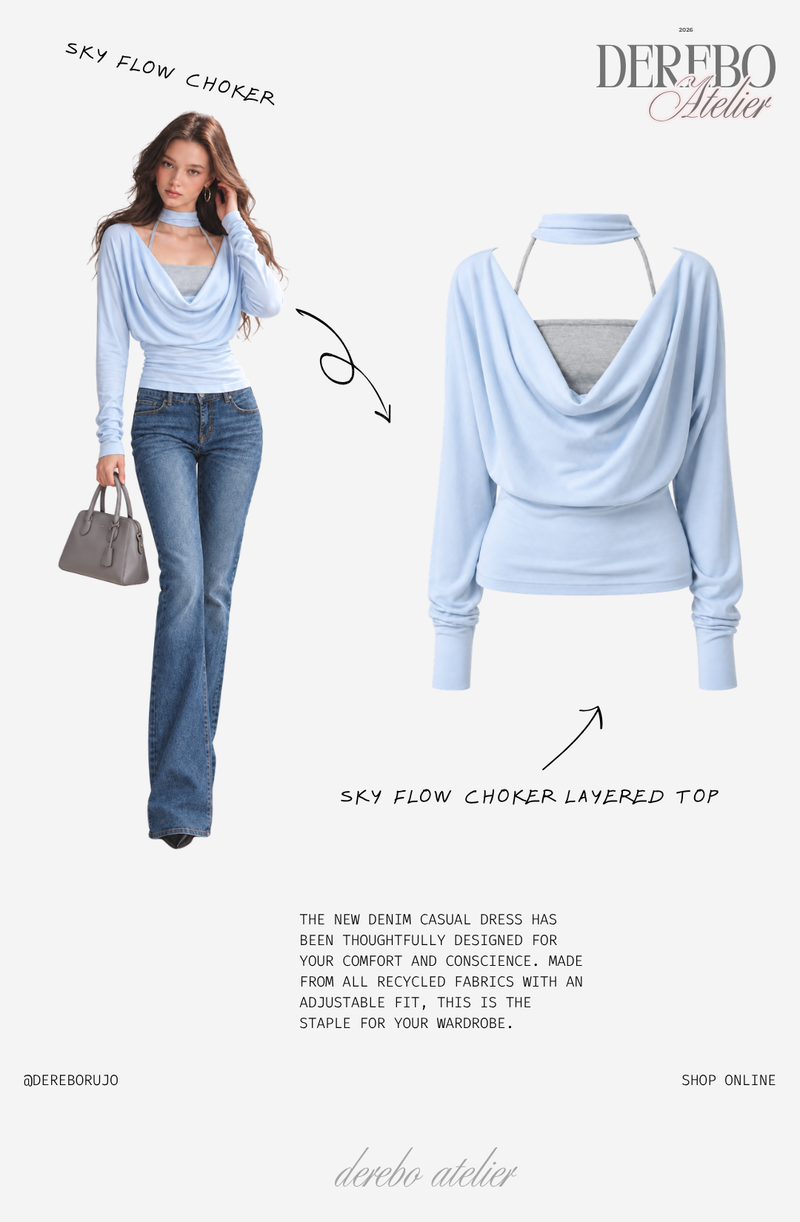 Sky Flow Choker Layered Top