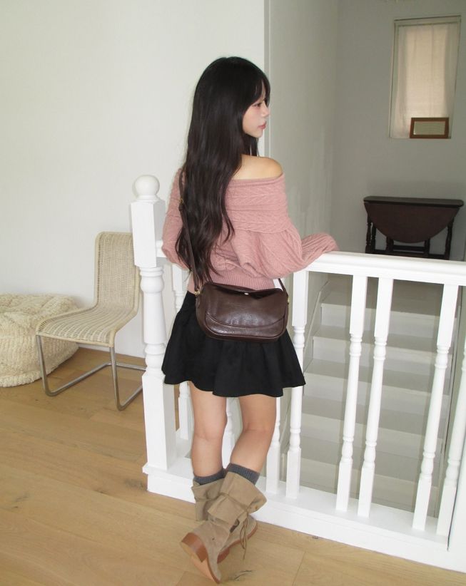 Blair Off-Shoulder Cable Knit