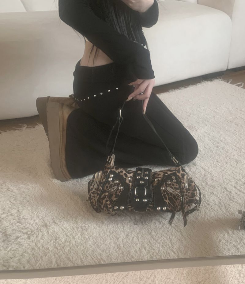 Tokio y2k Leopard Buckle Shoulder Bag