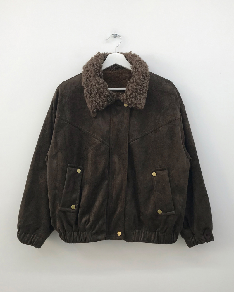 Roya Suede High-Neck Blouson (3color)