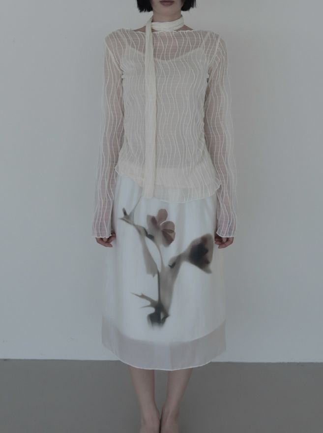 Riel Flower Ink Midi Skirt