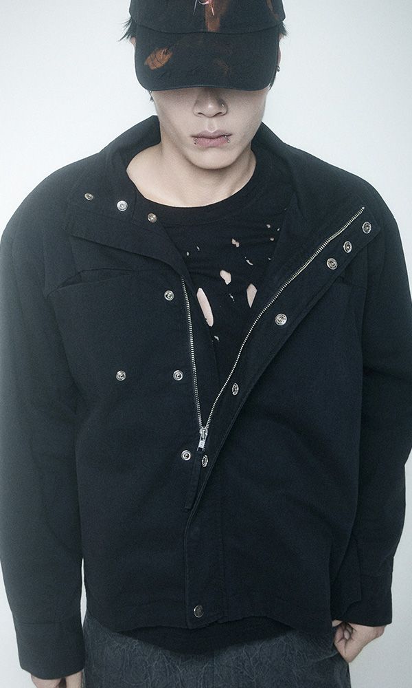 Drapoed Field Jacket Washed Black