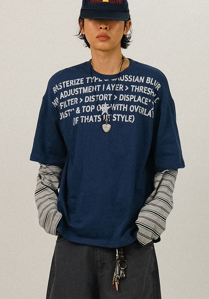 SEMIKAJI（セミカジ）の「SN グラフィック レイヤード ロングスリーブ T（トップス）」