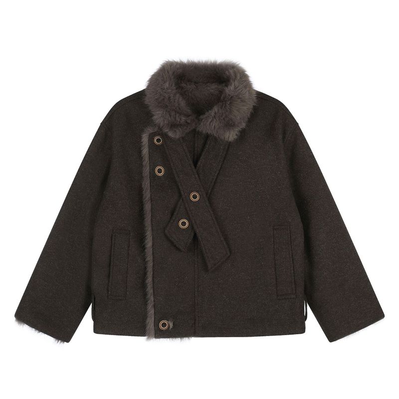 Elora Faux Fur Trim Belted Jacket