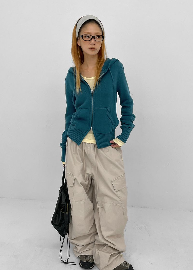 [MADE] Kurone Hooded Knit Zip-up