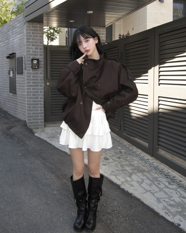 Leev Corduroy Tiered Mini Skirt