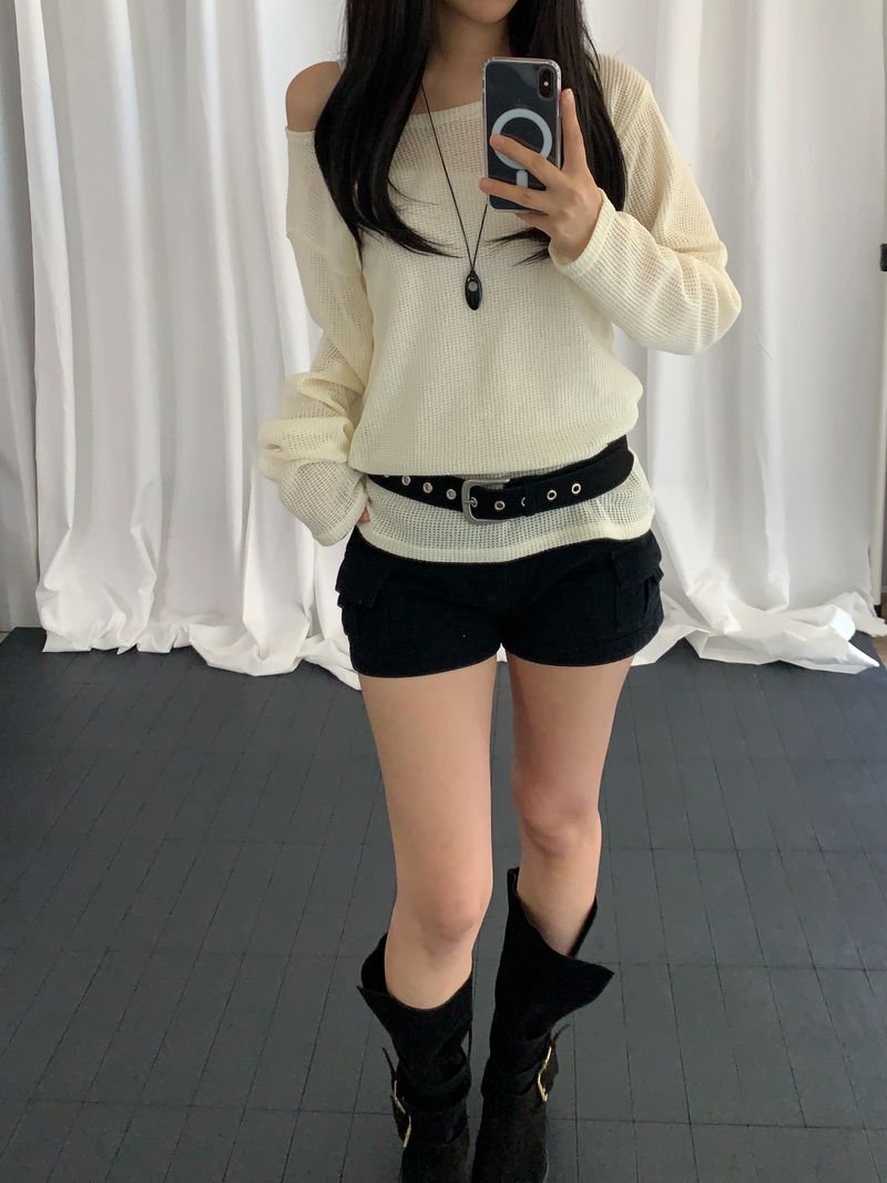 ROIA（ロイア）の「リレア ロングスリーブ メッシュ ニット​（トップス）」