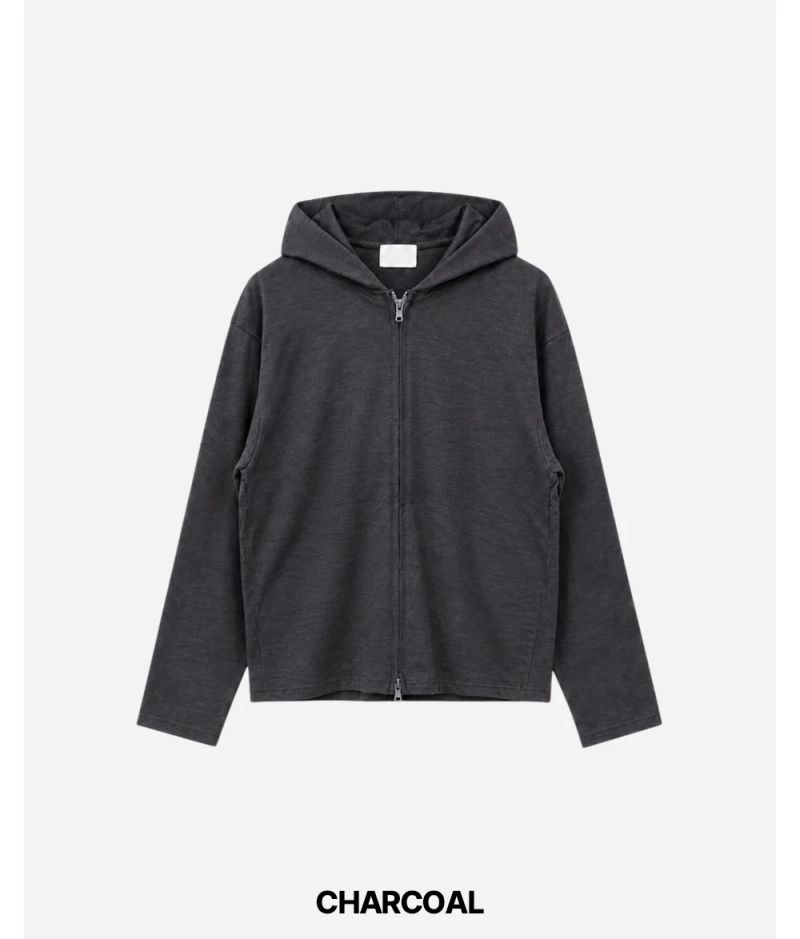 City Slub Crop Hood Zip-up