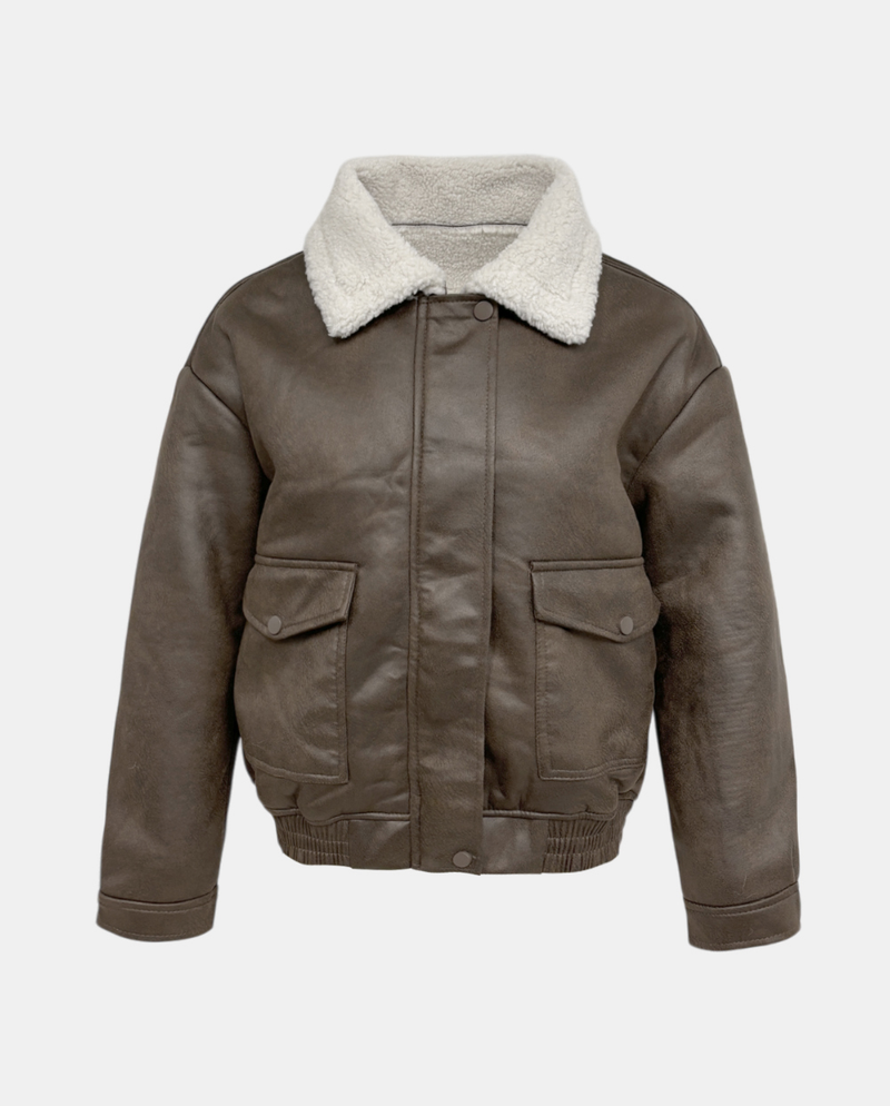 Tay Leather Zip-up Jumper