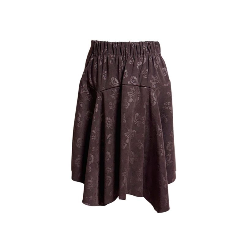 (2color) Rose Asymmetrical Flare Skirt