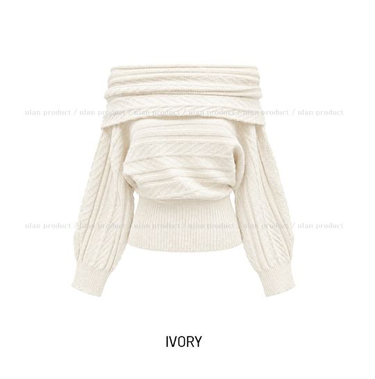 Blair Off-Shoulder Cable Knit