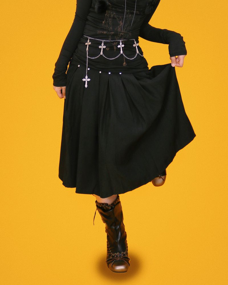 psycho stud pleats skirt