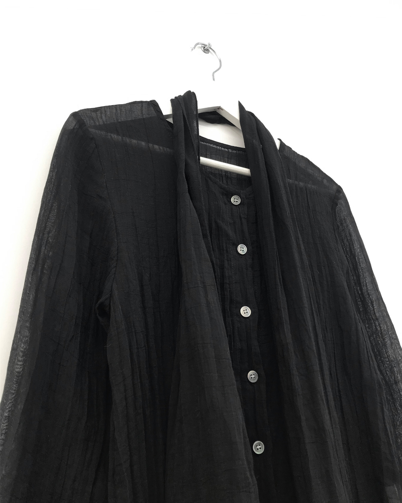 Sia Wrinkle Blouse + Scarf (2color)