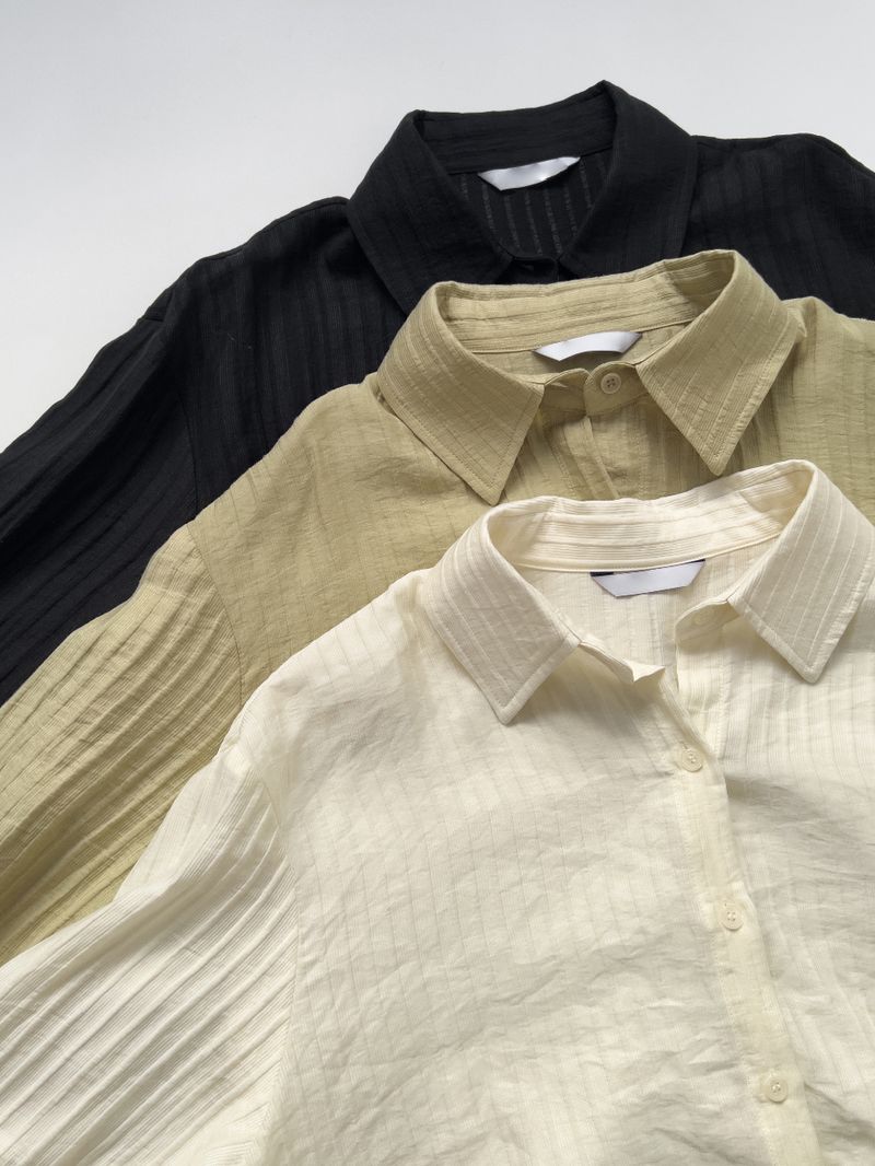 Embossed Wrap Stripe Over Fit Shirt